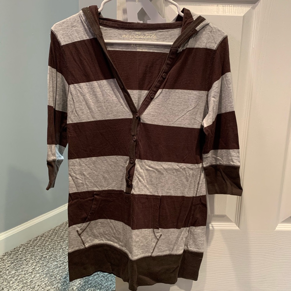 Aeropostale 3/4 Sleeve Hooded T-Shirt